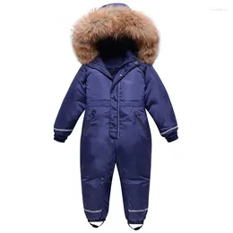Down Coat 2024 Boys Winter Snowsuit Thick Girls Jumpsuit 3-10 Year Kids Overall Children Ski Suit Snow Wear Outerwear Toddler Clothes