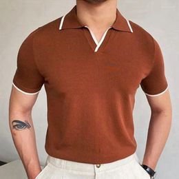 Men's Polos Short Sleeve T-Shirt Summer Europe And The United States Simple Slim-Fit Lapel Casual Large Size