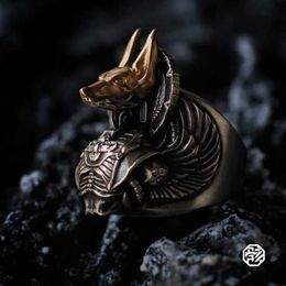 Band Rings Personality Punk Divine Beast Dragon Ring for Men Women Opening Adjustable Animal Finger Ring Evil Dragon Jewelry Accessories 240125