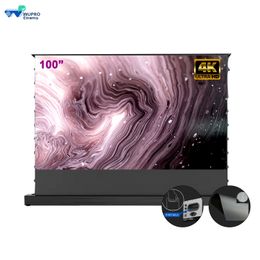 NEW 100-150 inch Floor Rising Projector Screen Motorised ALR For Universal Enhance Gain Motorised Projector Screen