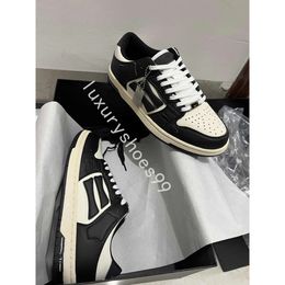 Designer amirir Bone Casual Shoes Men Women Skel Top Low Genuine Leather Sneaker Falt Fashion Sneakers white grey green black orange red blue yellow Trainers Trainer