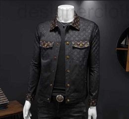 Men's Jackets designer luxury 2024 Autumn New Polo Neck Jacket Spliced Print Trendy Coat European Station Brand Dark Flower Top AGG7