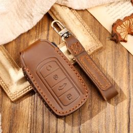 Car Key Pouch Leather Case Cover Fob Holder Keyring Shell for Chery Tiggo 3 5X 4 8 Glx 7 2019 2020 Arrizo for Cheri Tiggo 8