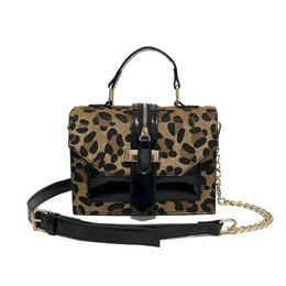 Leopard Crossbody Bags For Women with Zipper Decoration Ladies Handbags Purse Patent leather Small Shoulder Bag223z