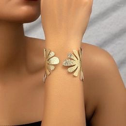 Bangle Exaggerated Leaf Women Girls Gifts Gold Plating Fashion Jewelry Senior Sense Party Gift 2024 Style