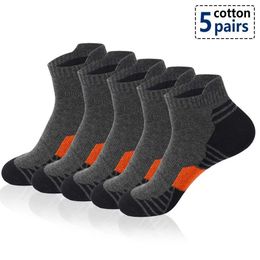 Sports Socks 5Pairs Sport Ankle Socks Men Running Low Cut Cotton Sock Outdoor Fitness Breathable Socks Cycling Riding Bicycle Football Sox YQ240126