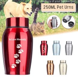 Urns 250ML Gold/Silver Stainless Steel Urns Pet Dog Cat Bird Hamster Cremation Ashes Souvenir Coffin Ashes Pet Memorial Dropshipping