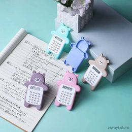 Calculators Easy To Carry Battery Powered Mini Calculator Bear Shape With Silicone Pressing Buttons For School Students Counter Cartoon