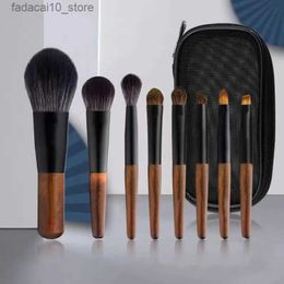 Makeup Brushes OVW 8PCS Mini Makeup Brush Set with Free Bag Animal Hair Cosmetic Brush Powder Foundation Blush Blending Brush Kit Q240126