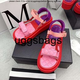 high quality Channel Interlocking Quilted Designer c Sandals Dad Slingback Platform Mules Multicolors Slippers Thick Bottom Slides Gold 2c Buckle Calf Luxury Pool