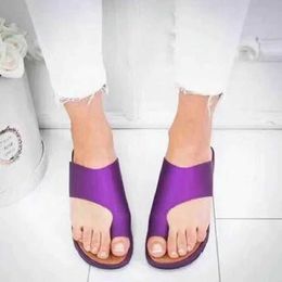 Slippers Women Summer Sandals Comfy Platform Flat Shoes Sole Ladies Casual Soft Big Toe Foot Sandal Orthopaedic Bunion Corrector SlippersL240124