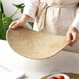 Table Mats Corn Fur Woven Dining Mat Heat Insulation Pot Holder Round Coasters Coffee Drink Tea Cup Placemat LX9348