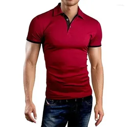 Men's Polos US Size S-3XL Polo Shirts For Men Casual Solid Color Slim Fit Mens Summer Fashion Streetwear Clothing