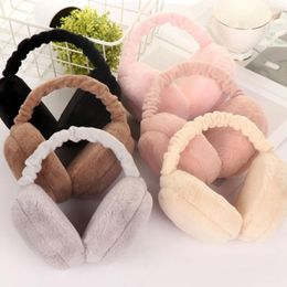 Berets Winter Plush Warm Earmuffs Solid Colour Folding Model Ear Protector Headband Outdoor Thicken Windproof Ear-Muffs Cover