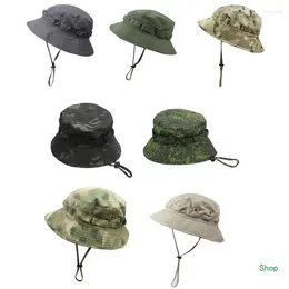 Berets Dropship Sun Hat For Men Women Camouflage Bucket Boonie Wide Brim Foldable Summer Military Outdoor Hiking Fishing Cap