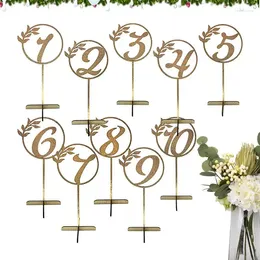 Party Decoration 1-10 Wedding Table Numbers 10pcs Sign Reusable 1 To 10 Wood For Graduation Ceremonies Home Birthda