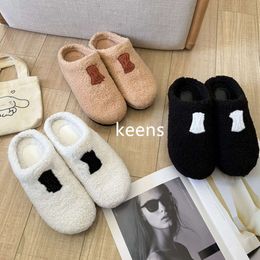 Designer delicate sandals simple formal shoes Bao head lamb hair fashion casual shoes all match the trend of outdoor comfortable warm slippers