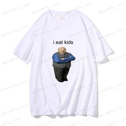 Men's T-Shirts Bertram Eats Kids Funny Brand Men Women T-shirt I Eat Kids Tees Man Pure Cotton Tops Short Sleeve New Black Casual Loose Tshirt T240126