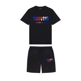 mens designer t shirt Down Parkas Trapstar Towel Embroidery Simple Letter short sleeve t shirt Shorts Set Casual Versatile trapstar jacke