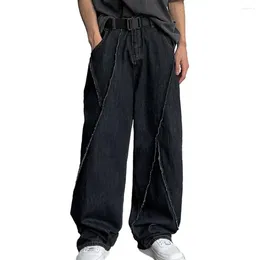 Men's Pants Men Trousers Hop Unisex Wide Leg Streetwear With Crotch Pockets Soft Loose Fit For Button Zipper