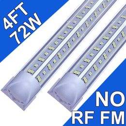 NO-RF RM 4Ft Led Shop Lights Fixture ,4 Feet 72W 48' Garage Light 4'' T8 Integrated LED Tube , Linkable Led Bulbs Garages , Plug and Play Schools Surface Mount USA usastock