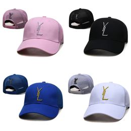 Mens designer baseball cap embroidery letter net trucker hats summer black white pink gorra homme outdoor sport luxury fitted hat popular fashion fa062