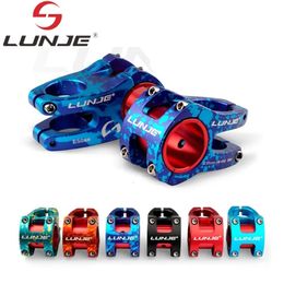 LUNJE Bicycle Handlebar Stem Aluminum MTB Power 318mm35mm Adjustable calibre Mountain Road Bike Short 240118