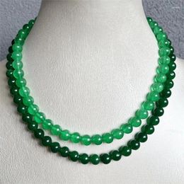 Pendants 8MM Emerald Green Jade Necklace Elegant Simple Selling Ball Round Natural Stone Wedding Party Jewellery Handwork