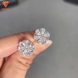 Hot Selling Luxury 18k Pure White Gold Diamond Earrings Stylish Elegant Earrings Simple Design Single Moissanite Earings