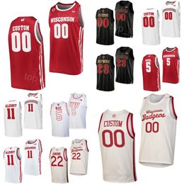 Men Women Kids College Basketball Wisconsin Badgers Jerseys 2 AJ Storr 23 Chucky Hepburn 22 Steven Crowl 5 Tyler Wahl 25 John Blackwell 11 Max Klesmit University