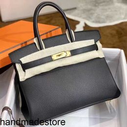 Bag Handbags Platinum Designer High Quality Hand Sewn Wax Thread Togo Cow Handbag Bk25 Elephant Grey Gold and Silver Buckle Original Logo
