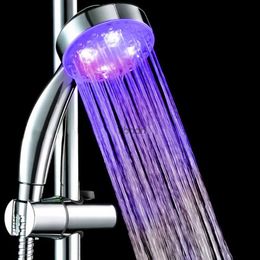 Bathroom Shower Heads Colourful Romantic Automatic Magic 7 Colour Rainfall Head 4 LED Lights Handing Round Bath Water YQ240126