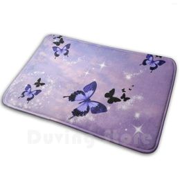 Carpets Y Las Mariposas ( Purple ) Carpet 983 Butterflies Pretty Blue Glitter Sparkles