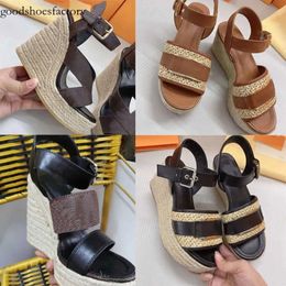 Wedge Platform Sandals: High Heel Leather Adjustable Buckle - Fashionable and Comfortable for Weddings or Dressy Ocns. Sizes 35-41, Comes with Box