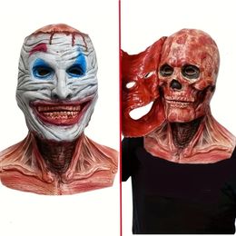 Move mouth Mens Latex Horror Skull Mask For Party Masquerade Costume Halloween Show Props Funny Face 240122