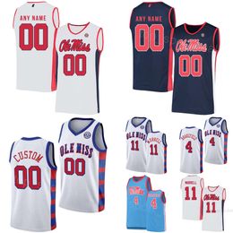 Men Women Kids College Basketball Ole Miss Rebels Jersey 7 Allen Flanigan 11 Matthew Murrell 5 Jaylen Murray 2 TJ Caldwell 4 Jaemyn Brakefield 25 Rashaud Marshall