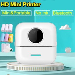 Portable Thermal Printer Mini Wirelessly BT 200dpi Po Label Memo Wrong Question Printing With USB Cable Imprimante Portable 240124