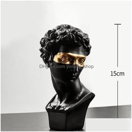 Decorative Objects Figurines Resin Mold Statues Ornaments For Home Decoration Office Desk Accessories Bust Scpture Decor Living Ro Dhbpv