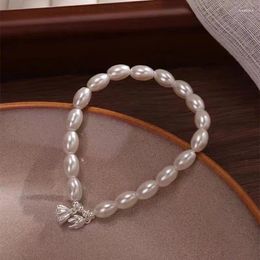 Link Bracelets Pearl Bracelet Lotus Seed Transfer Bead Female Niche Design High-grade Sense Of Light Luxury Simple Exquisite Hand Jewe