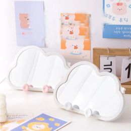 Mirrors Kawaii Cloud Desk Mirror for Girls Cosmetic Wall Mirror with Hook Cartoon Cute Student Dormitory Table Countertop Makeup Mirror