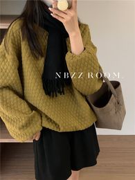 Весной, осенью и зимой 2024 года винтажный ромбический пуловер с круглым вырезом, женский корейский модный свитер.