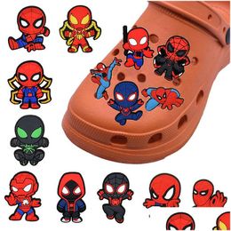 Cartoon Accessories Charms Wholesale Cute Hero Man Shoe Pvc Decoration Buckle Soft Rubber Clog Fast Ship Drop Delivery Baby Kids Mat Dhp49