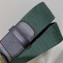 fashion quality green blue web with black leather women belt with box fashion men classic gold silver buckle belt men designe268b