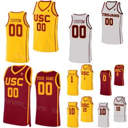 University Basketball 22 Arrinten Page Jersey USC Trojans College 1 Isaiah Collier 5 Boogie Ellis 0 Johnson Joshua Morgan Oziyah Sellers DJ Rodman Red White Yellow