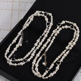 Gold Necklace Luxury Chain Pearl Necklaces For Woman Letter Beaded Chain Necklace Designer Jewelry Wedding Gift