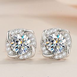 Real Moissanite Earrings White Gold Plated 925 Sterling Silver Diamond Earring For Women Men Earrings Jewellery