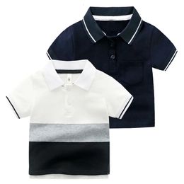 Elegante verão crianças polo camisa de alta qualidade meninos camisetas algodão tecido topos camisetas crianças roupas 240119
