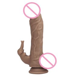 Dildos Dongs Black Boss Women's Liquid Silicone Imitation Penis Thick False Soft Masturbation Stick Anal Plug Adult Products