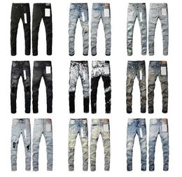 Purple Fashion Designer Jeans Mens Skinny Motorcycle Torn Patch Spring and Autumn New High Street Hip-hop Graffiti Wash Old Plus-size Pants