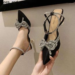 Sandals Clear Heels Beige Heeled Buckle Strap Comfort Shoes For Women Med 2024 Summer Black Girls Closed Medium Pointed